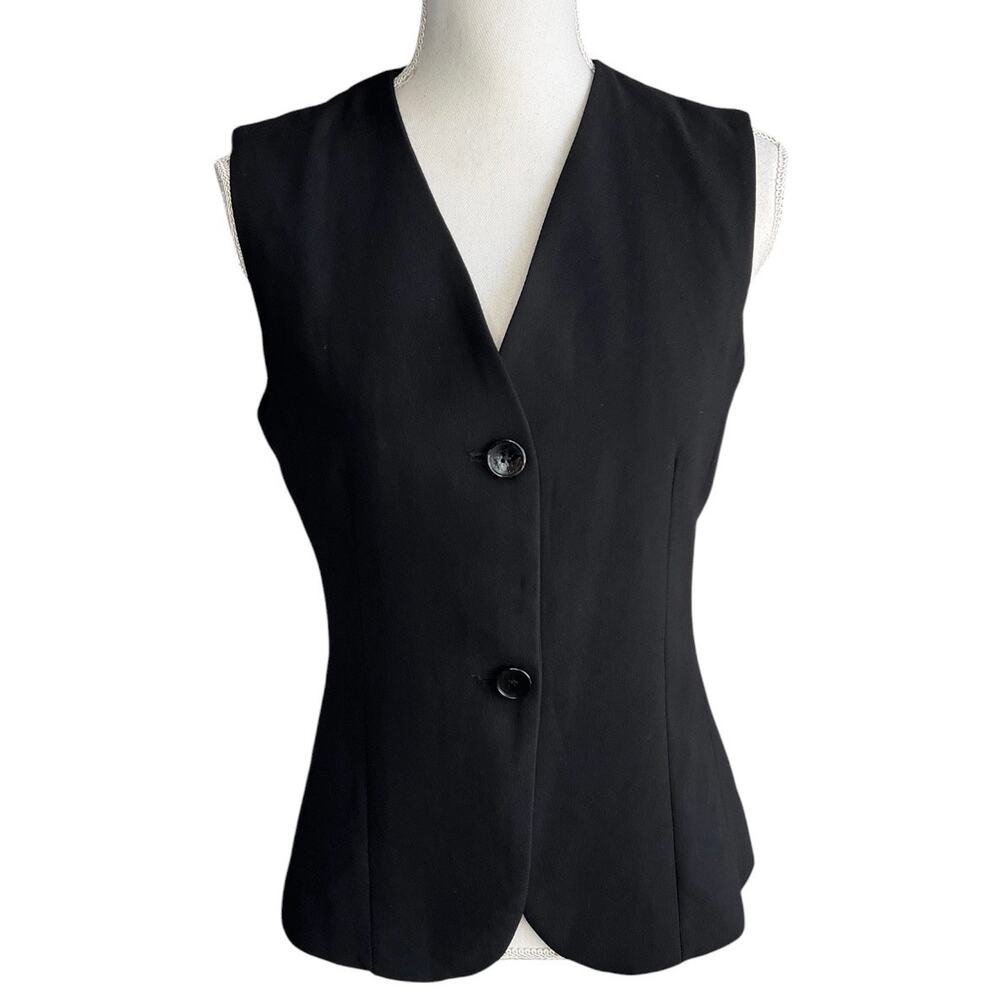 H&M black suit vest button down professional timeless office wear workwear